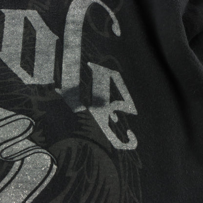 SOUTHPOLE Silver Glitter "Truth & Liberty" Black Y2K Style TShirt (L-XL)