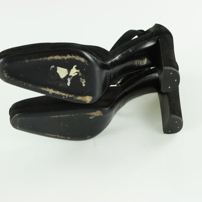 PRADA Suede Stitch Black Italy Made Heels (38)