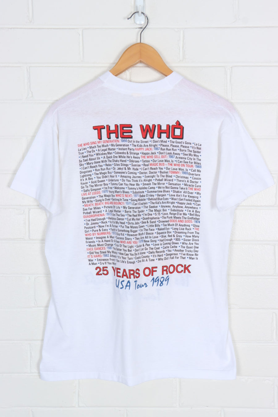 1989 Vintage THE WHO 25th Anniversary The Kids are Alright Tour Tee (M-L)