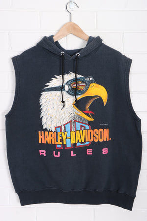 HARLEY DAVIDSON Rules Eagle Sleeveless Vest USA Made (XL)