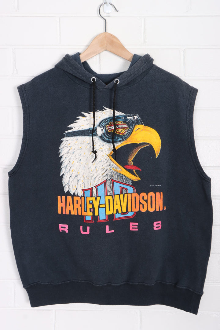 HARLEY DAVIDSON Rules Eagle Sleeveless Vest USA Made (XL)