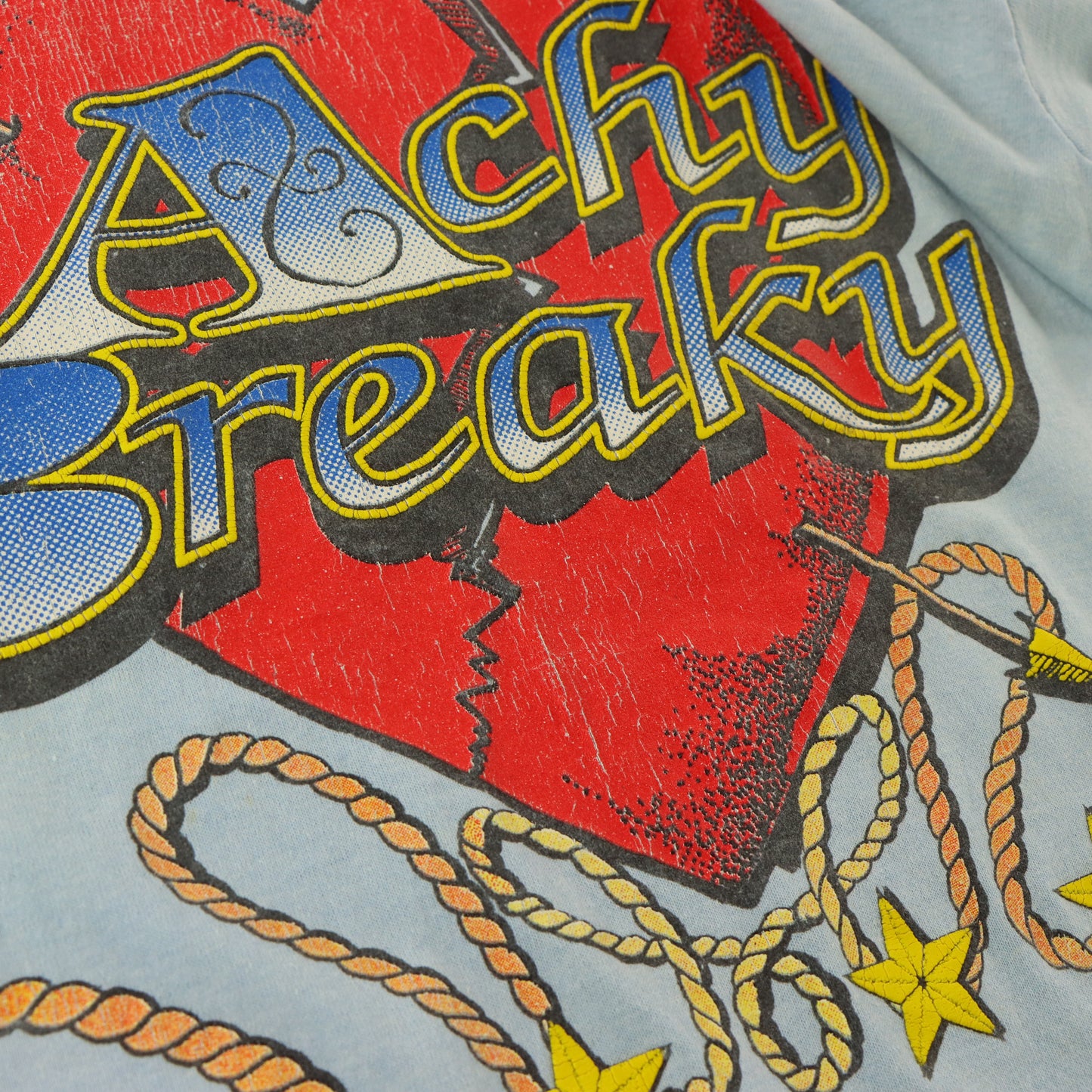 Retro Billy Ray Cyrus 'Achy Breaky Heart' Single Stitch Light Blue Tee USA Made (M-L)