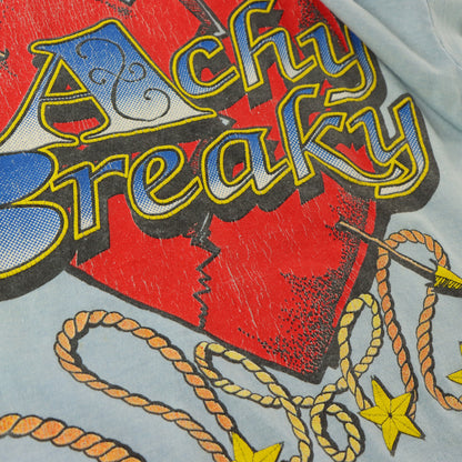Retro Billy Ray Cyrus 'Achy Breaky Heart' Single Stitch Light Blue Tee USA Made (M-L)