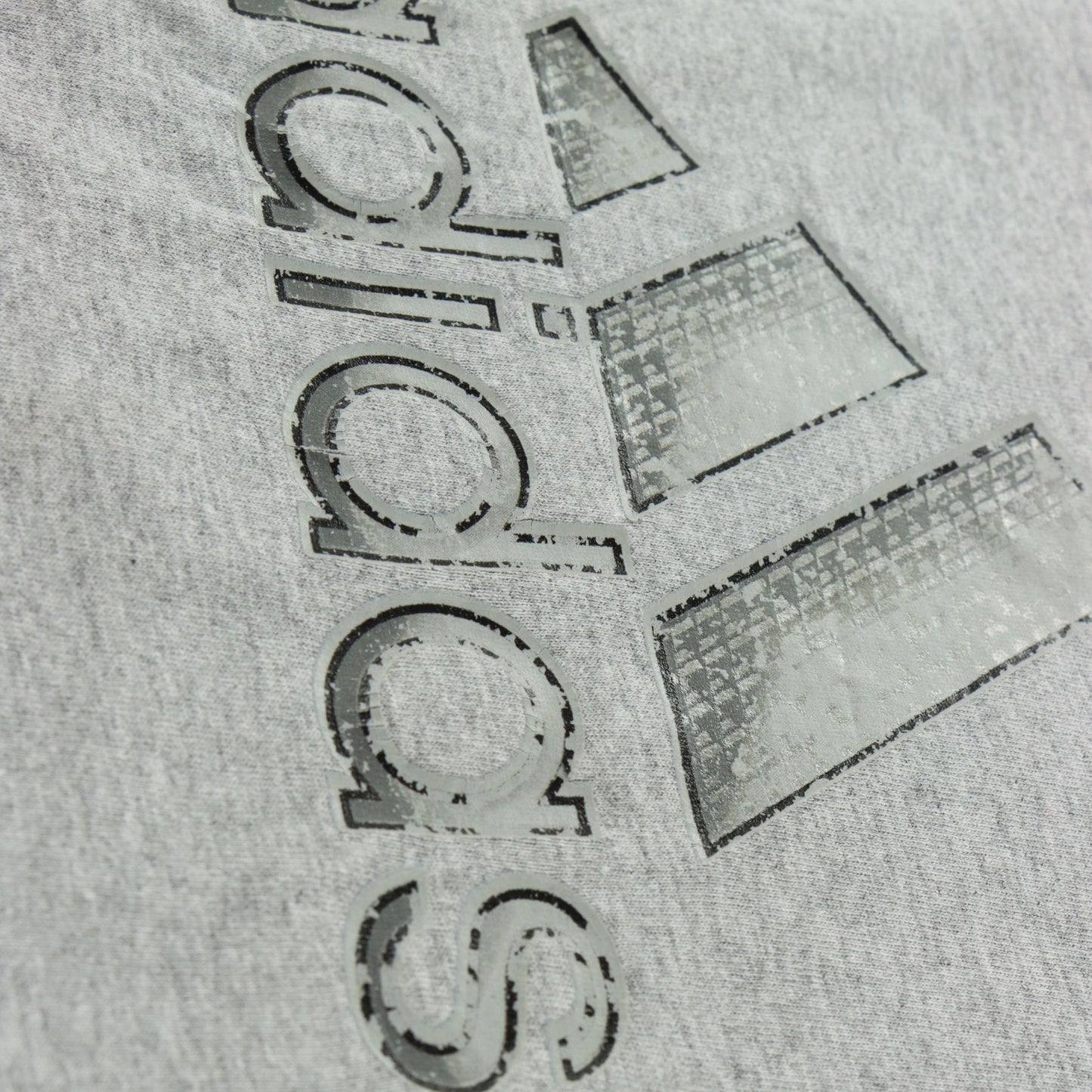 ADIDAS Silver & Heather Grey Big Logo Graphic T-Shirt (L-XL)