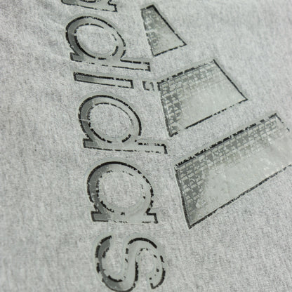 ADIDAS Silver & Heather Grey Big Logo Graphic T-Shirt (L-XL)