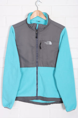 THE NORTH FACE Aqua & Grey Colour Block 'Denali' Fleece Jacket (Women's M)