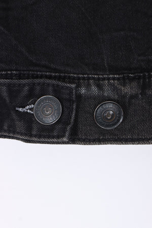 TRUE RELIGION World Tour Black Denim Distressed Jimmy Vest (L)