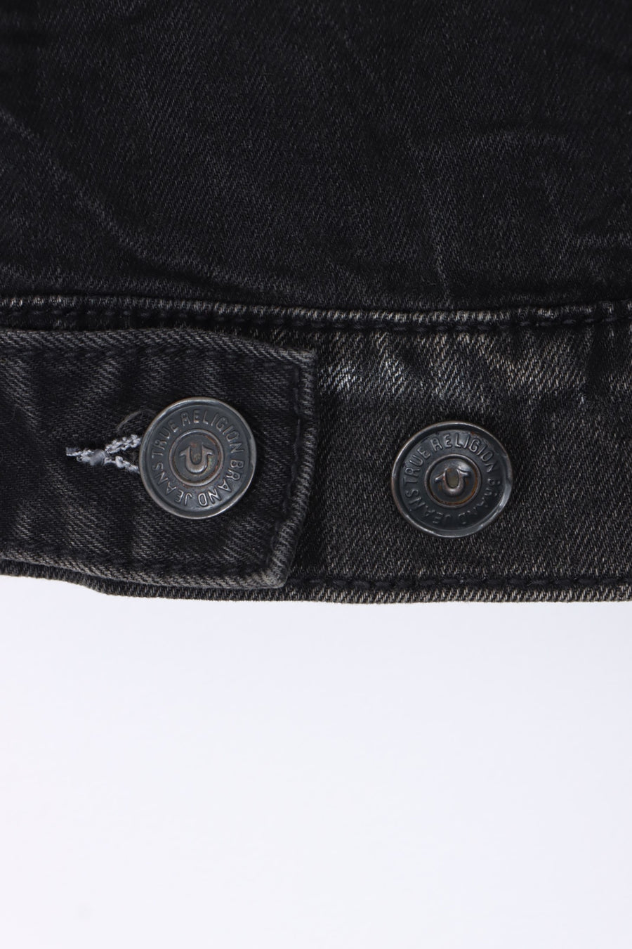 TRUE RELIGION World Tour Black Denim Distressed Jimmy Vest (L)