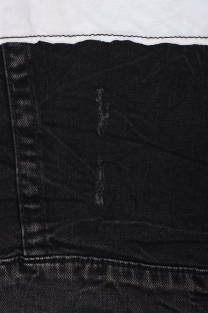 TRUE RELIGION World Tour Black Denim Distressed Jimmy Vest (L)
