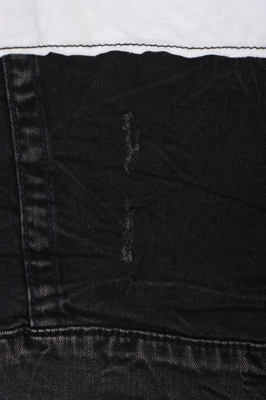 TRUE RELIGION World Tour Black Denim Distressed Jimmy Vest (L)
