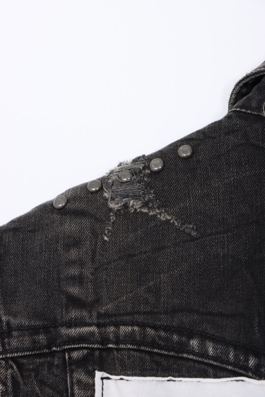 TRUE RELIGION World Tour Black Denim Distressed Jimmy Vest (L)