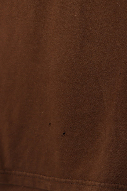 QUIKSILVER Spell Out Front Back Logo Brown Surfer T-Shirt (L)