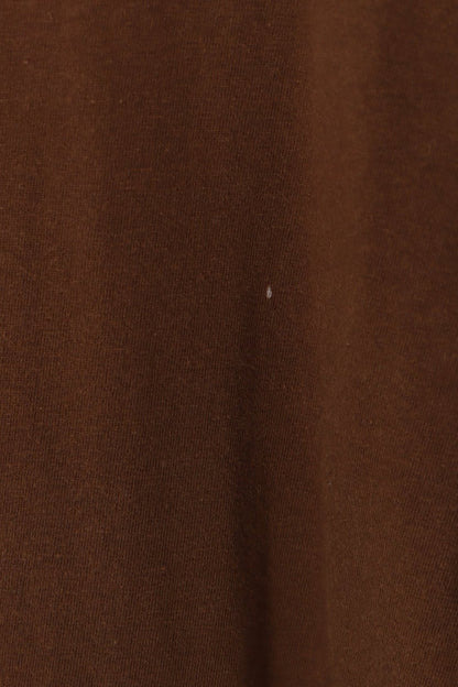 QUIKSILVER Spell Out Front Back Logo Brown Surfer T-Shirt (L)