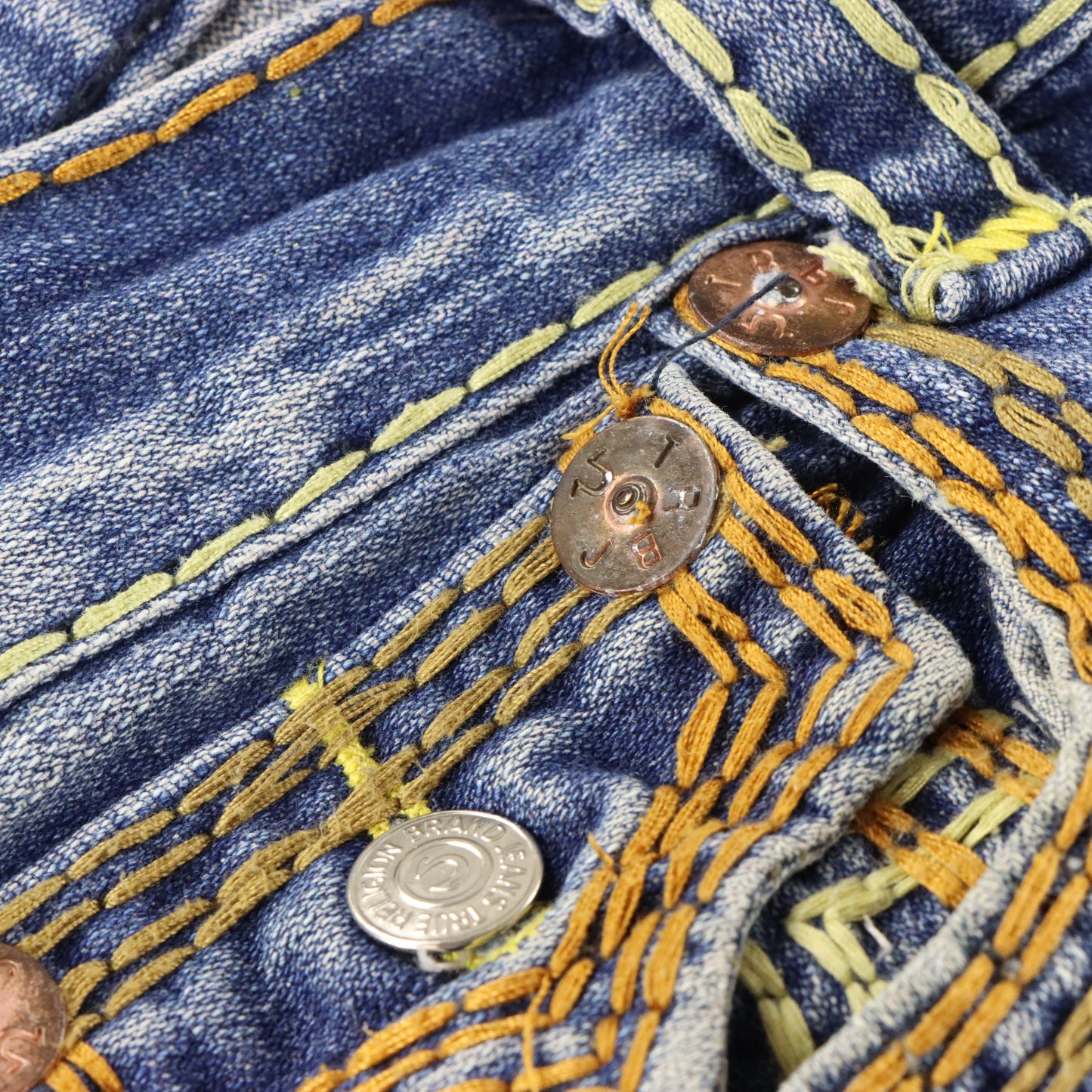 Vintage TRUE RELIGION 'Billy Super T' USA Made Thick Stitch Blue Jeans (32x33) ***COCO Vintage Sole Melbourne