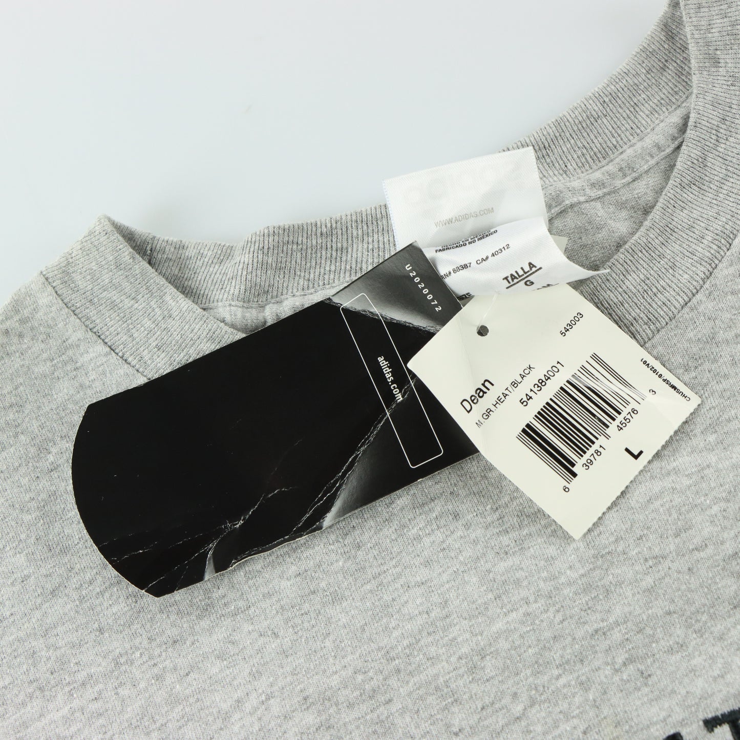 ADIDAS Athletics Heather Grey & Black Embroidered Tshirt (L-XL TALL)