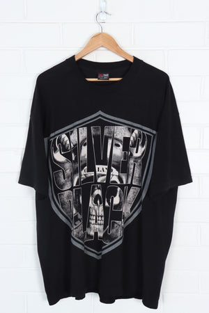 Oakland Raiders Silver Black Skeleton NFL USA Made Pro Sport Tee (XXL)