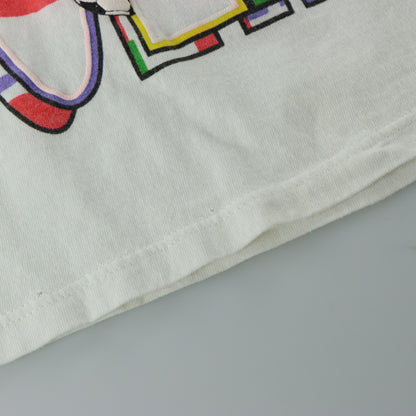 'World Cup USA 94' Germany Puffy Spell Out Graphic USA Made APEX ONE Vintage Soccer T-Shirt (L TALL)