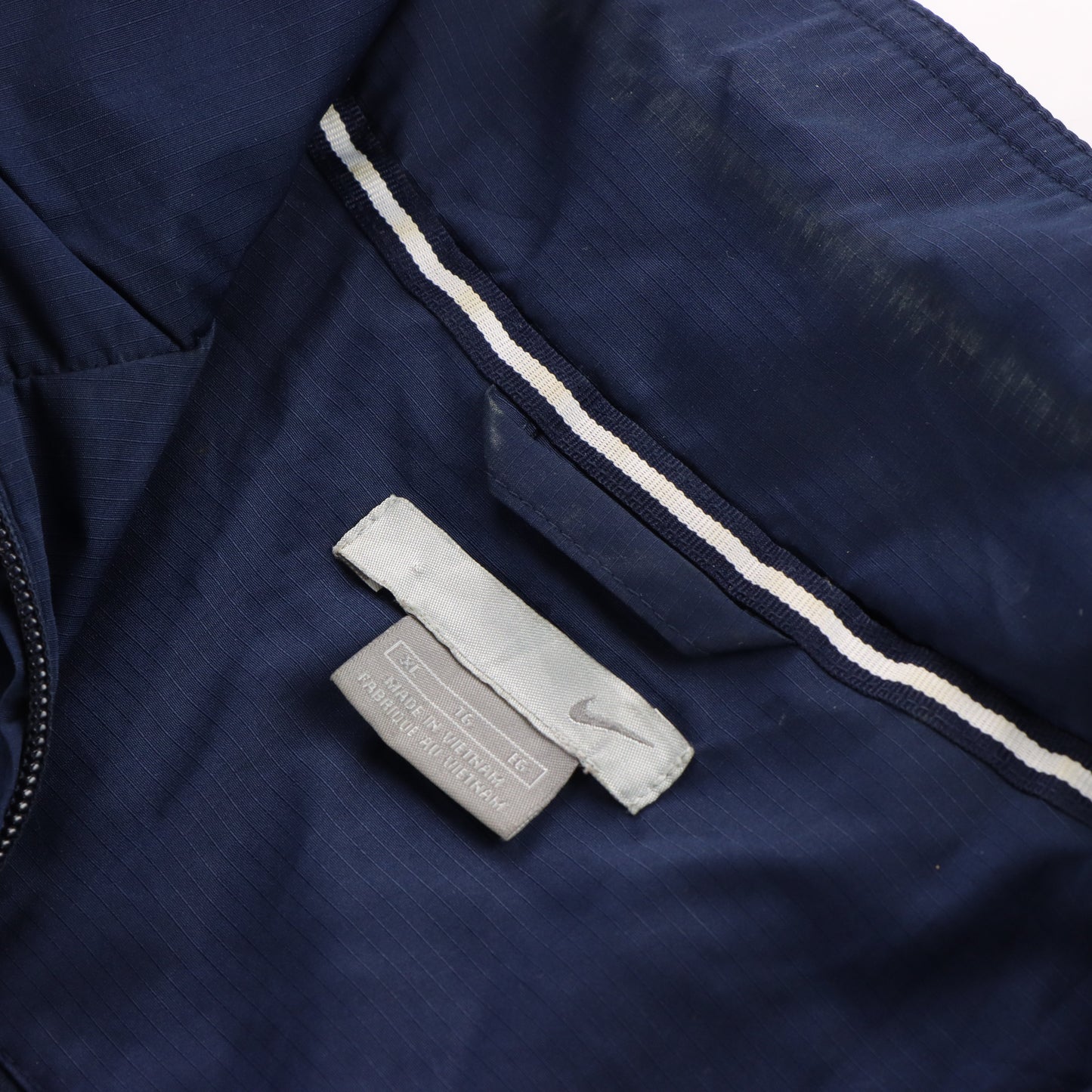 Vintage NIKE Embroidered Logo 'Athletics' Zip Up Navy & Yellow Jacket (XL) *AUBS Vintage Sole Melbourne