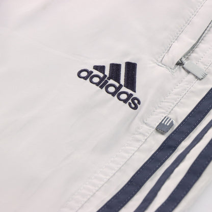 Vintage ADIDAS Embroidered 3-Stripe Grey & Navy Track Pants (M) *Aubs Vintage Sole Melbourne