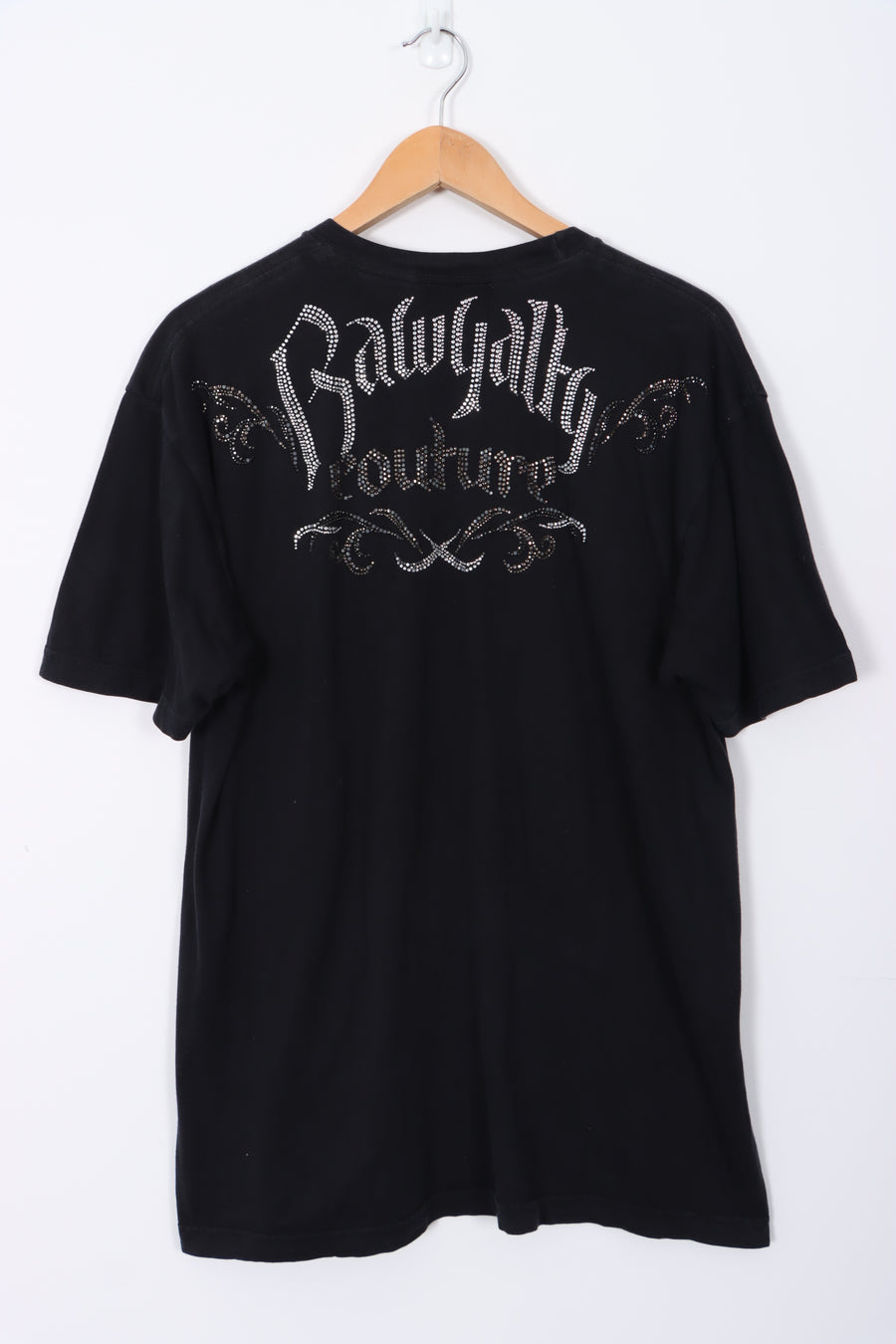 RAWYALTY Y2K Rhinestone Roman Soldier Design USA Made Tee (XL)