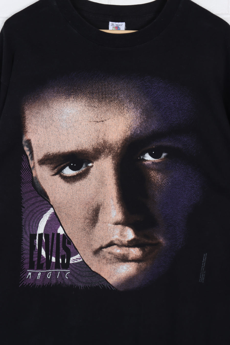 Elvis Presley 'Magic' Purple Big Face Graphic Merch Tee (XL)