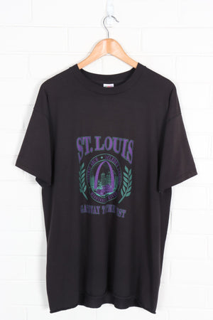 St. Louis 'Gateway to the West' Purple & Teal 50/50 Raw Cut Tee (XL)