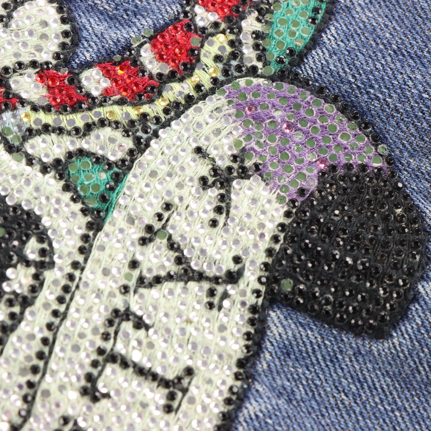 Vintage ED HARDY Rhinestone Skull New York City Y2K Distressed Blue Jeans (36x32) Vintage Sole Melbourne