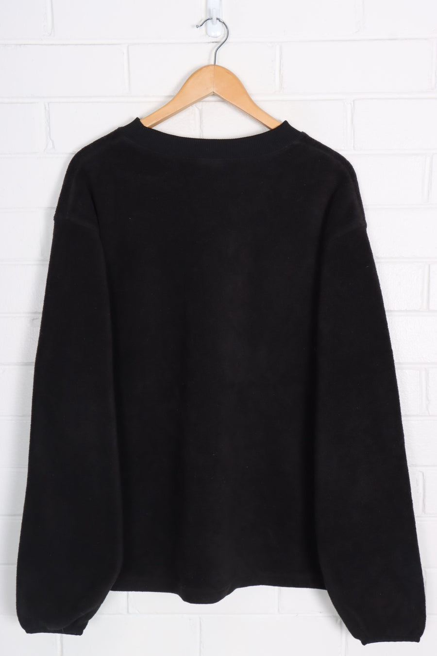 ADIDAS Black & White Embroidered Fleece Sweatshirt (XL)