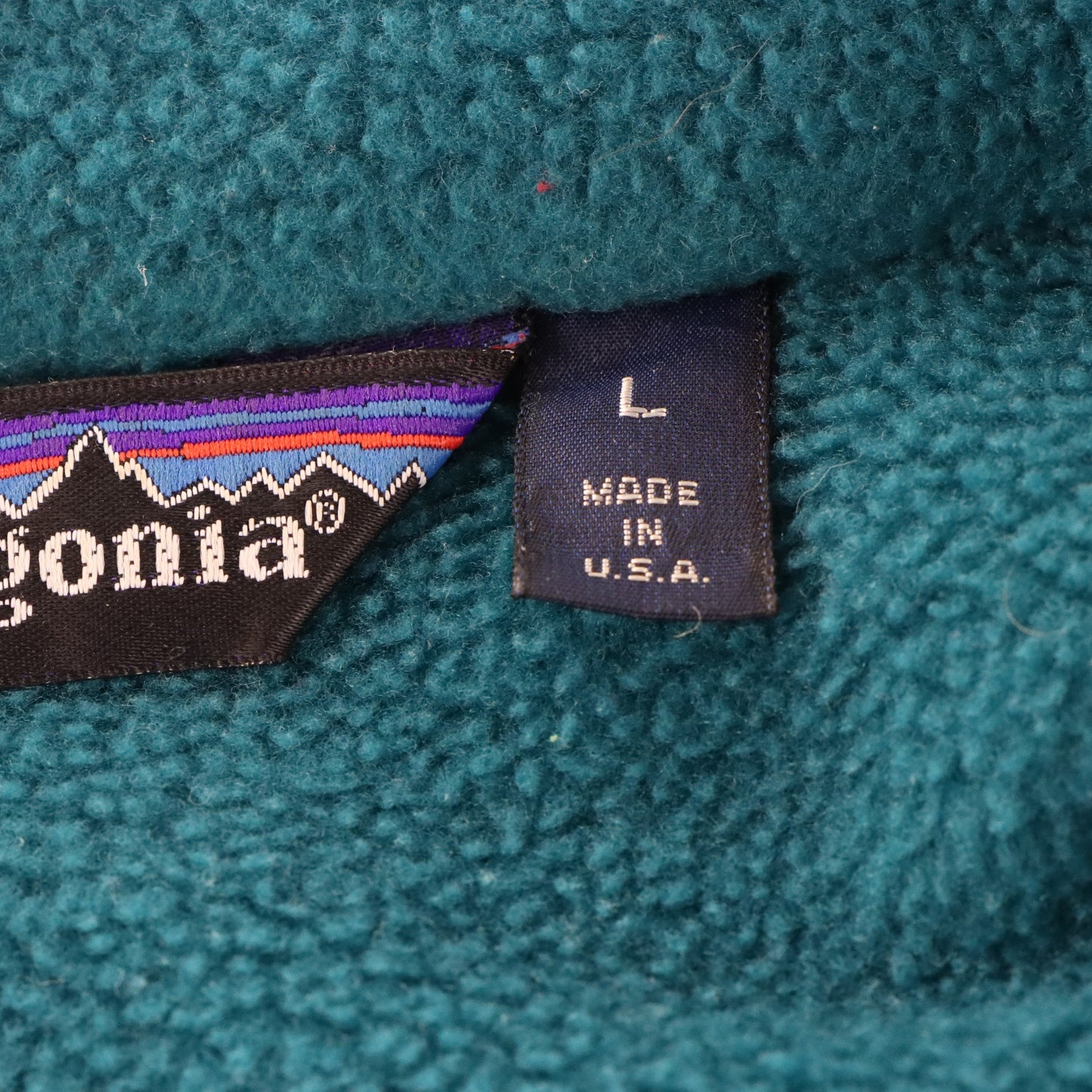 PATAGONIA Teal & Pink USA Made Full Zip Fleece Jacket (L) ***COCO Vintage Sole Melbourne