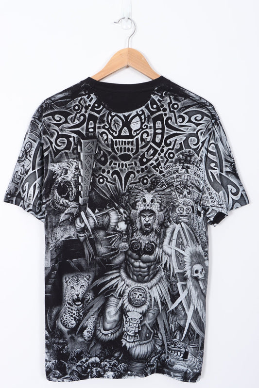 Mayan Aztec Warrior Tribal All Over Print T-Shirt (M)