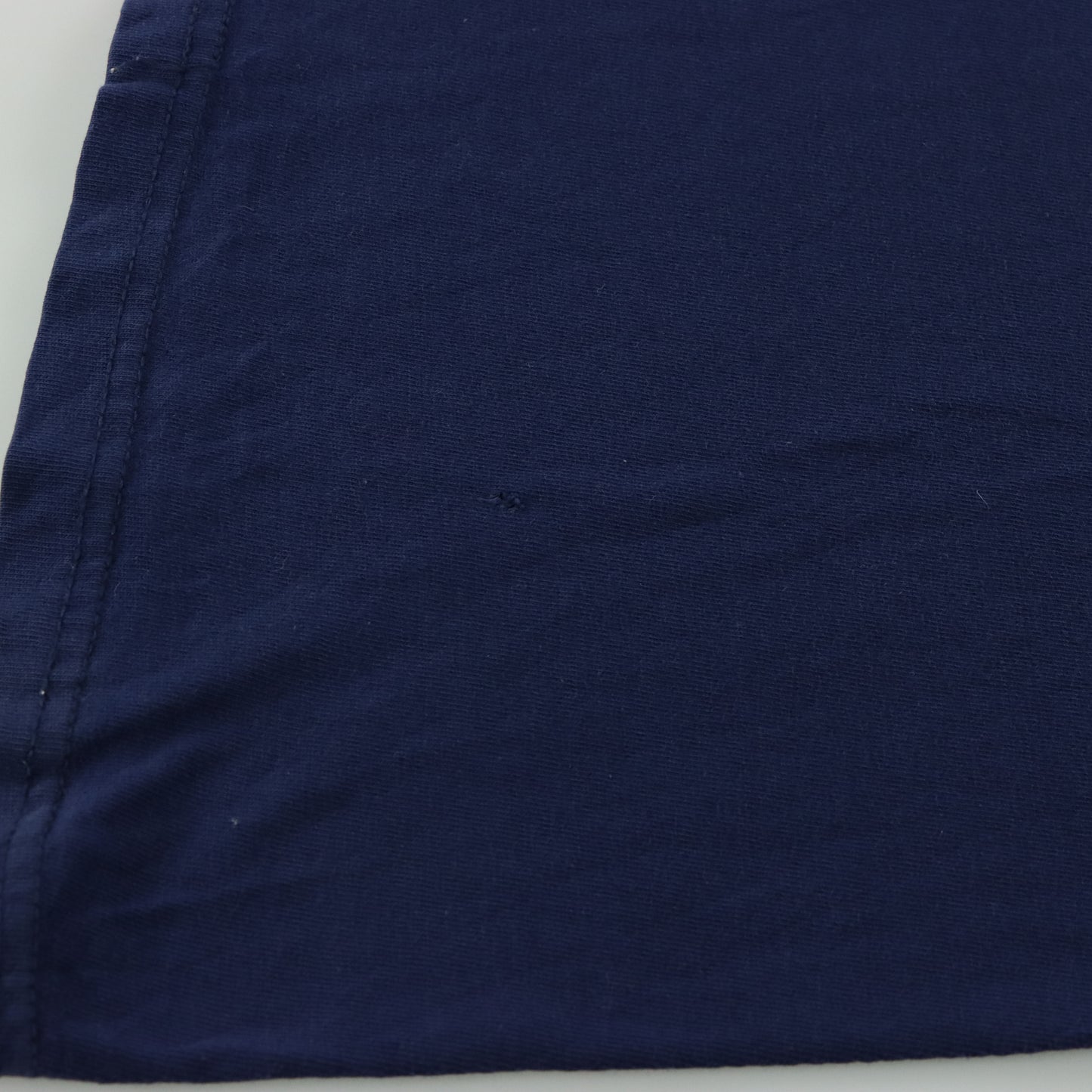 NIKE Vintage 'USA Made' Navy Embroidered Logo Cotton T-Shirt (L)