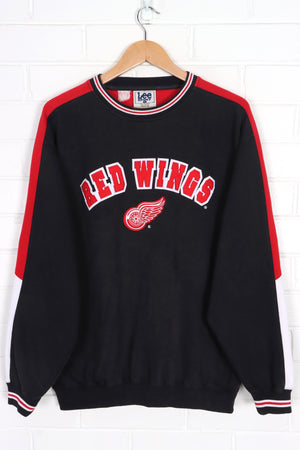 NHL Detroit Red Wings Embroidered Logo LEE SPORT Ringer Sweatshirt (L)