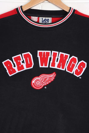 NHL Detroit Red Wings Embroidered Logo LEE SPORT Ringer Sweatshirt (L)