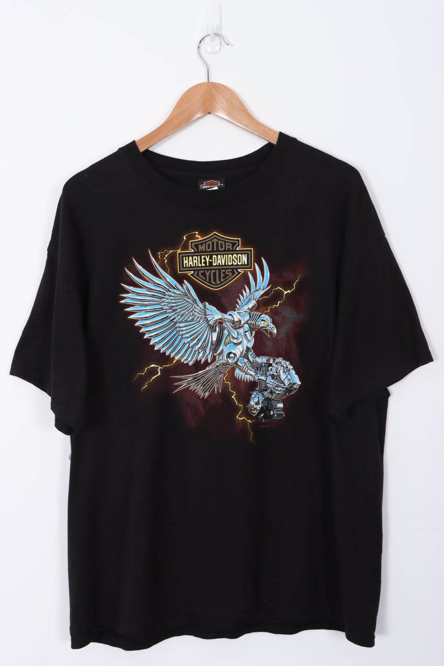 HARLEY DAVIDSON Robotic Eagle Utah Beers Black T-Shirt (XL)