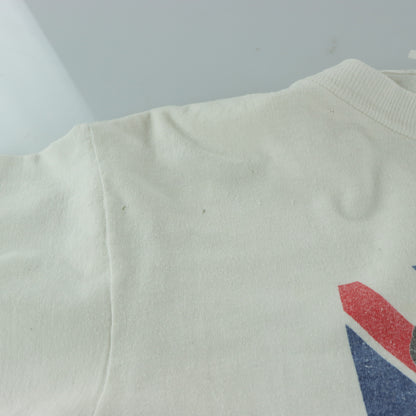 Spice Girls British Flag Graphic SHORT HILLS TEE Single Stitch White T-Shirt (S)