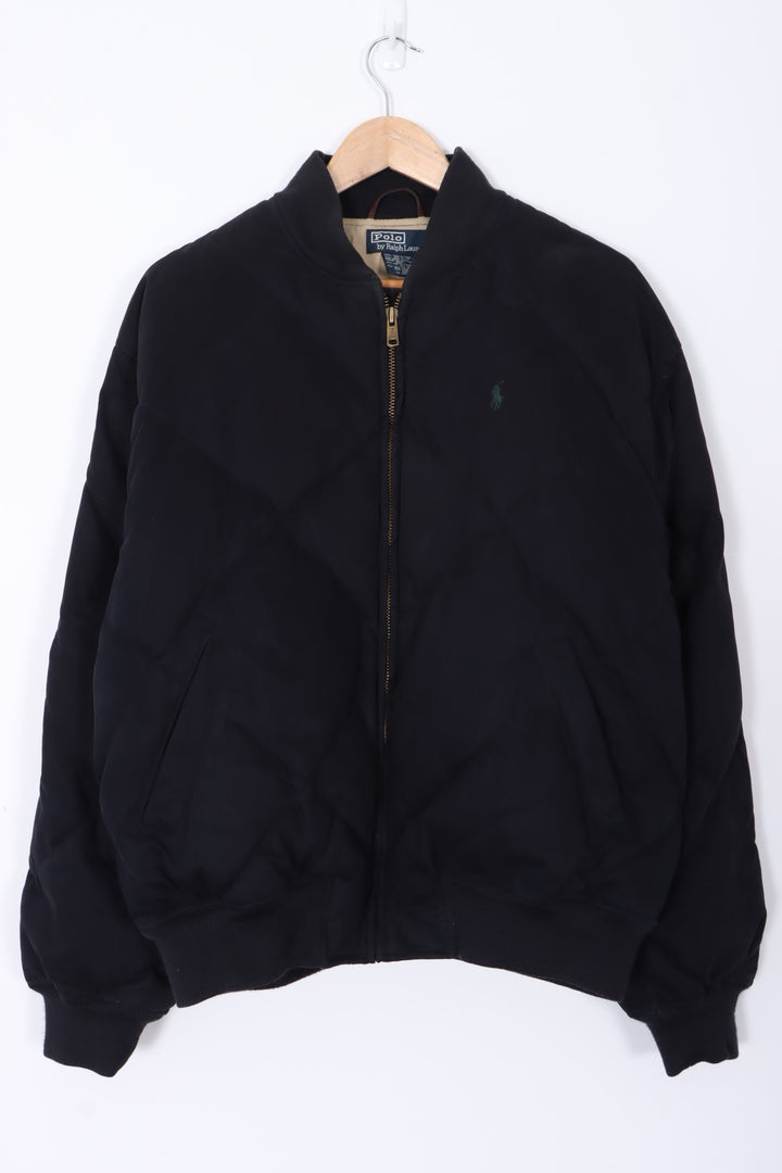 RALPH LAUREN POLO Dark Navy Quilted Bomber Jacket (L)