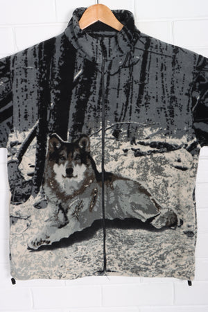 Grey Wolf All Over Fleece Jacket (L-XL)