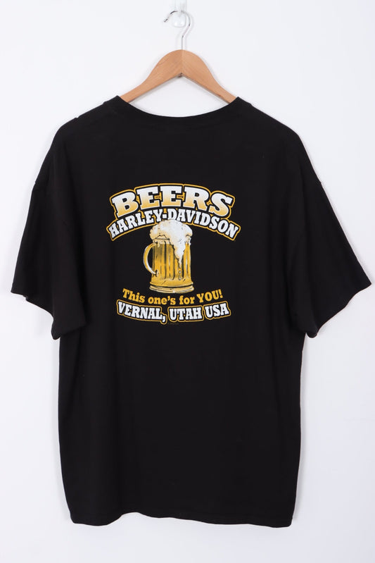 HARLEY DAVIDSON Robot Eagle Utah Beers Black T-Shirt (XL)