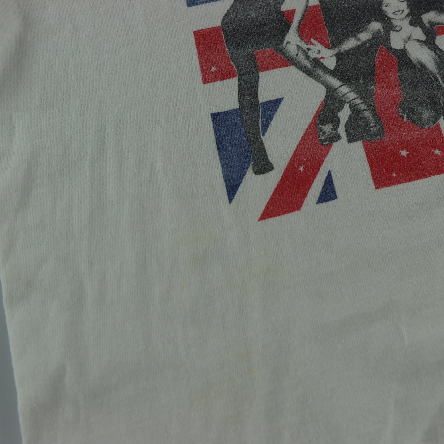 Spice Girls British Flag Graphic SHORT HILLS TEE Single Stitch White T-Shirt (S)