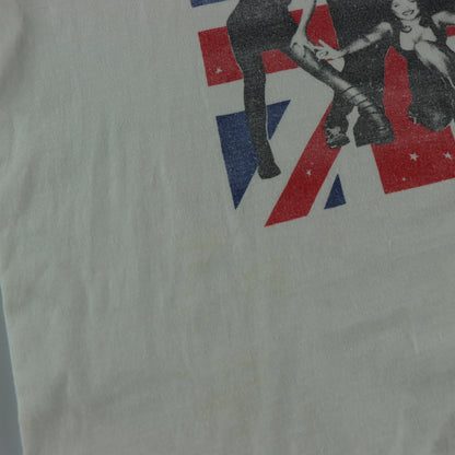 Spice Girls British Flag Graphic SHORT HILLS TEE Single Stitch White T-Shirt (S)