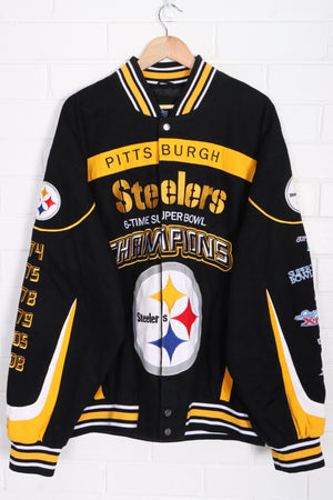 NFL Pittsburgh Steelers 6x Super Bowl Champions Embroidered Jacket (4XL)