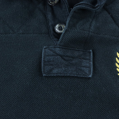 RALPH LAUREN POLO Custom Fit 'Snow Challenge' Patch Black Rugby Jumper (S)