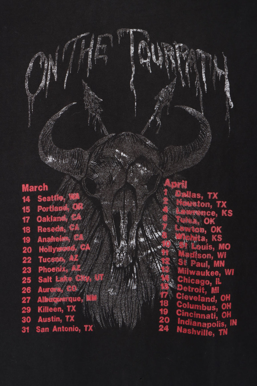 Meliah Rage 90s "Tourpath" Front Back Single Stitch T-Shirt (XL)