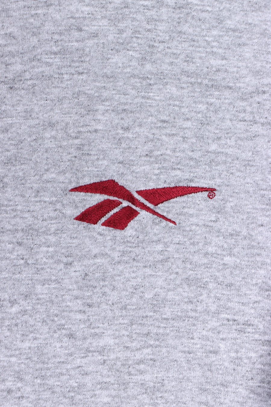 REEBOK Embroidered Red Logo Casual Grey Marle T-Shirt (M)