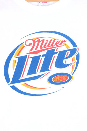 Miller Lite Beer Big Logo White T-Shirt (XL)
