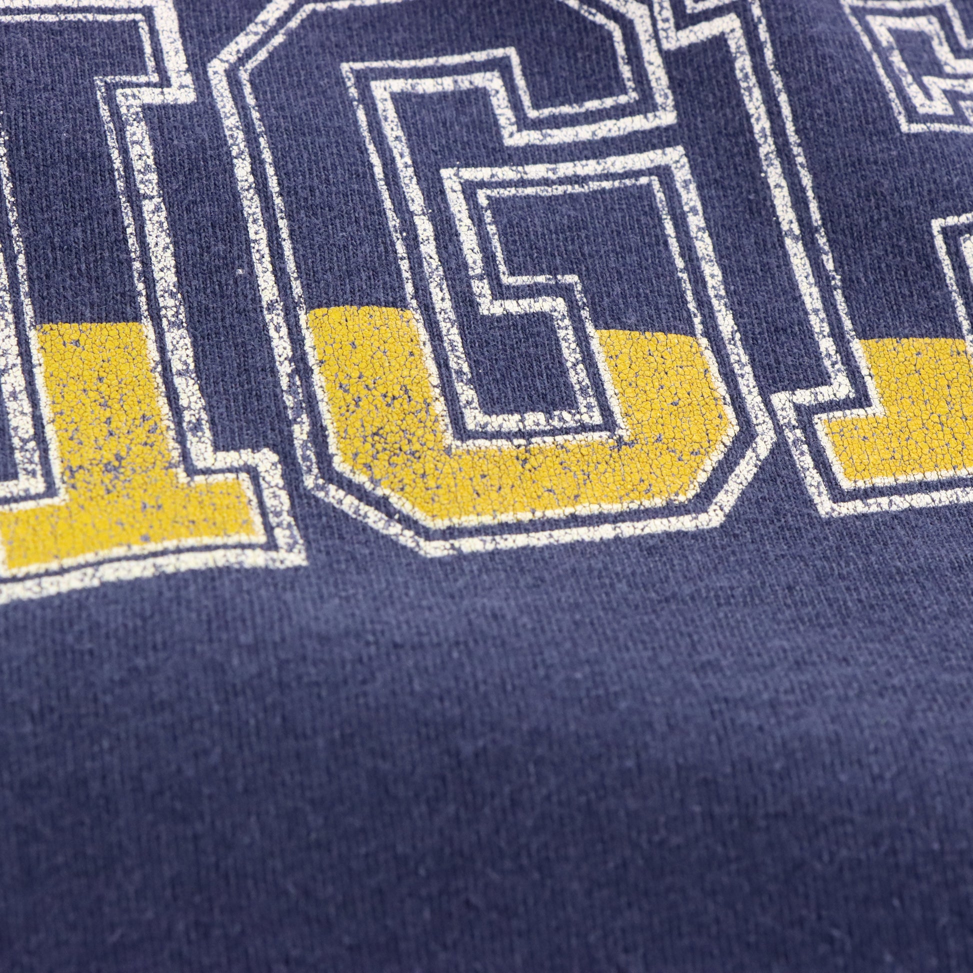Vintage TOMMY HILFIGER Varsity USA Made Navy Blue Tee (L-XL) ***COCO Vintage Sole Melbourne