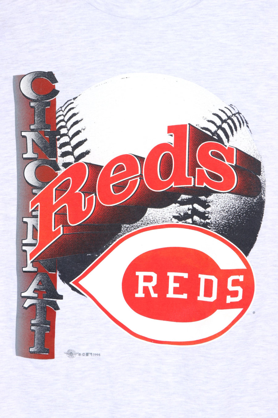 MLB 1995 Cincinnati Reds Big Spell Out Logo T-Shirt (M)