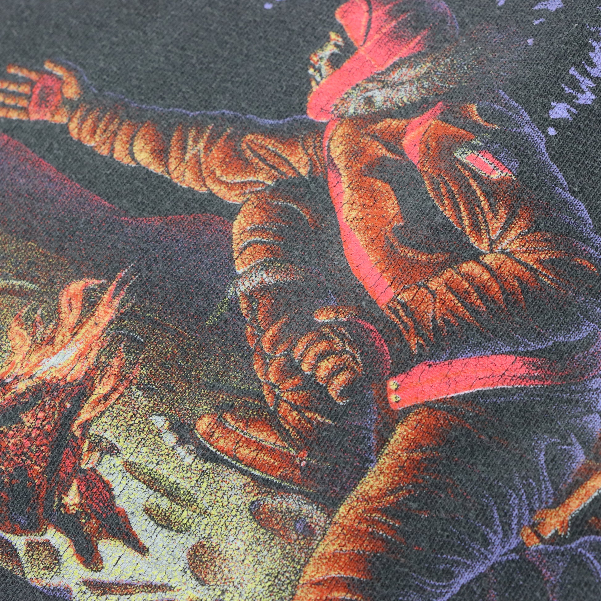 Vintage HABITAT Campfire Sled Dogs Night Scape All Over Print Single Stitch Tee USA Made (XL) ***COCO Vintage Sole Melbourne