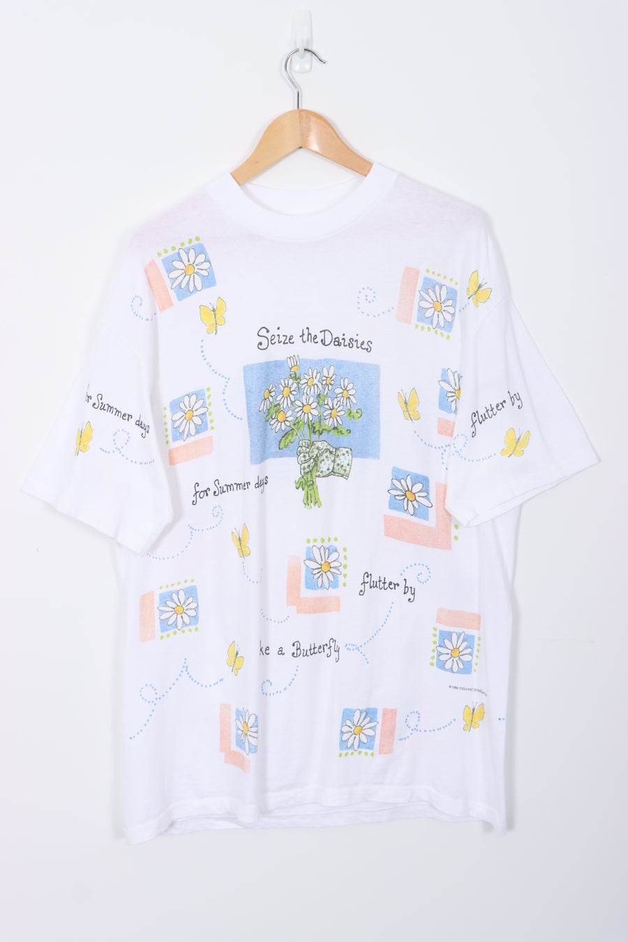 1998 VINTAGE 'Seize the Daisies' USA Made Nature White Tee (XL)