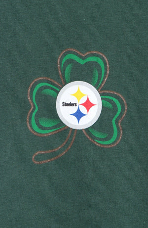 NFL Pittsburgh Steelers "Grand Team" Shamrock Clover Front Back T-Shirt (L)